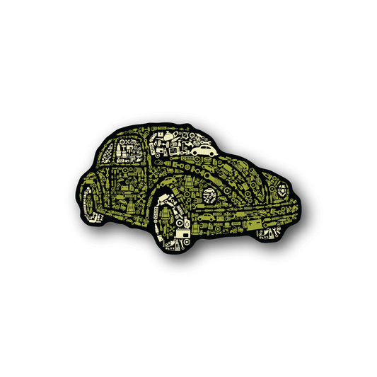 Vw Bug Vinyl Sticker weather-resistant vinyl sticker by VinylDisorder