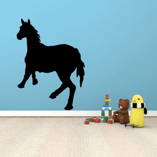 Black horse silhouette decal with walking stance
