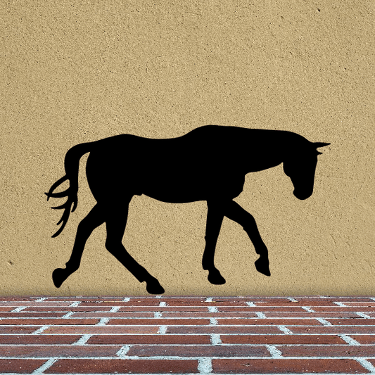 Walking horse silhouette decal, Cleveland Bay style
