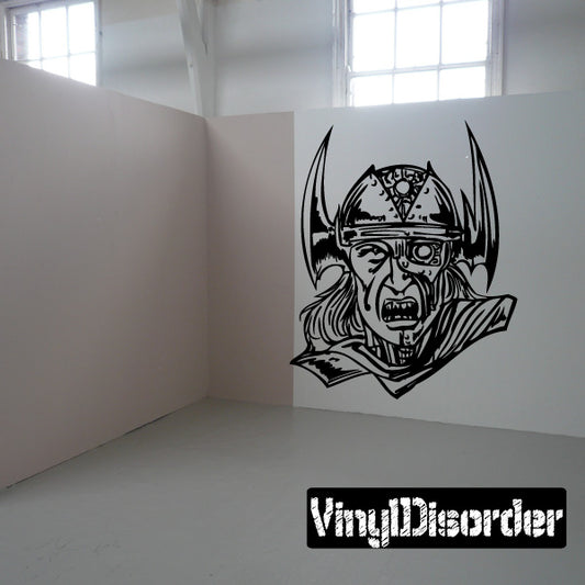 Viking warrior head depicted in a vinyl wall sticker