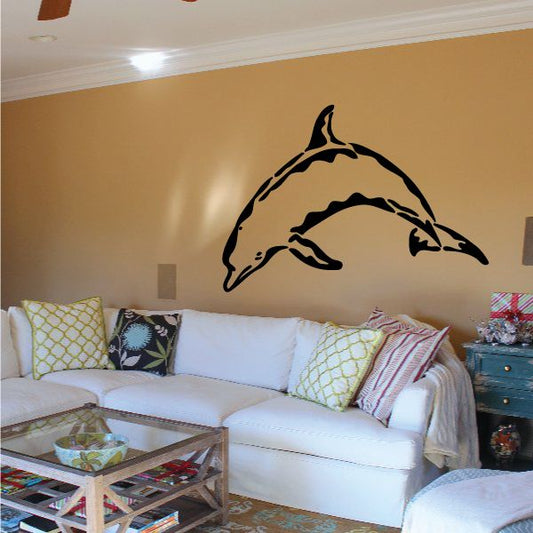 Image of Wavy Pattern Dolphin Decal