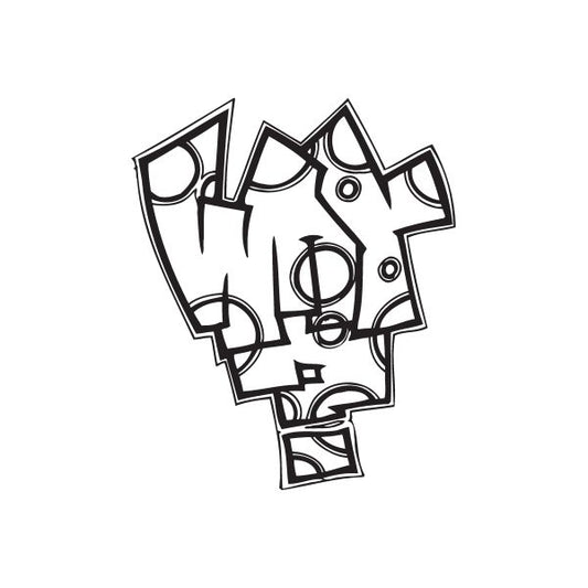 Way graffiti decal with black-and-white tag lettering