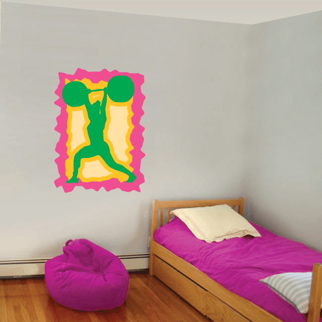 Image of Weight Lifting Wall Decal - Vinyl Sticker - Car Sticker - Die Cut Sticker - CDSCOLOR046