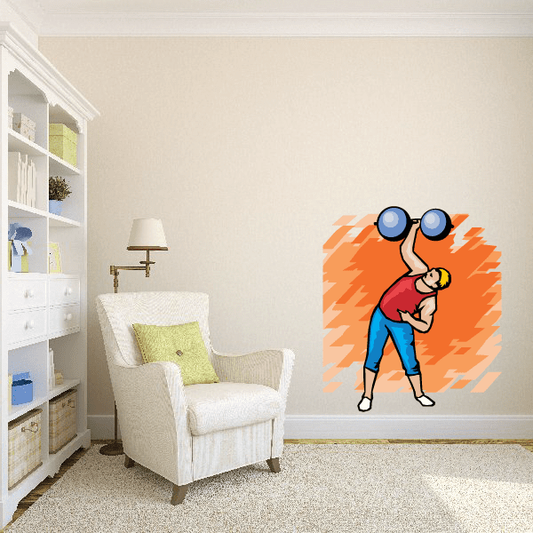 Image of Weight Lifting Wall Decal - Vinyl Sticker - Car Sticker - Die Cut Sticker - SMcolor004