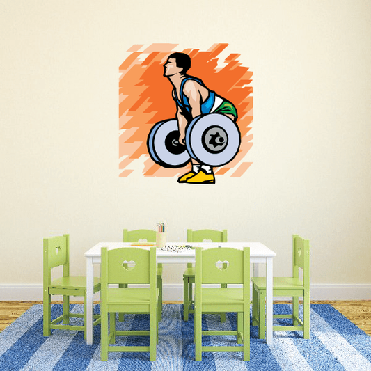Image of Weight Lifting Wall Decal - Vinyl Sticker - Car Sticker - Die Cut Sticker - SMcolor005