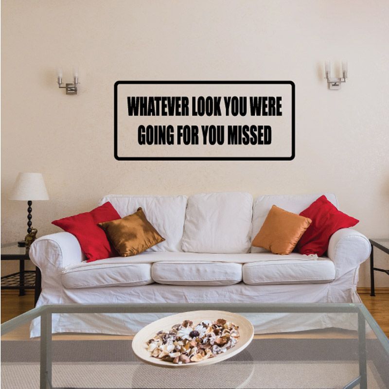 Rectangular wall decal with bold black quote text on a light background
