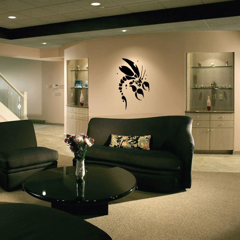 Flying scorpion wall decal with black clawed tail design