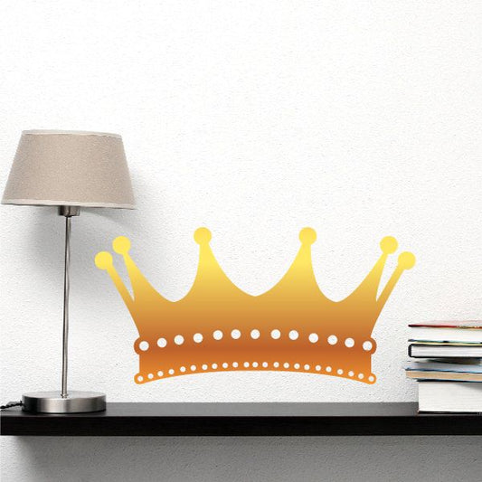 Prince crown wall sticker with wide gold crown and white dot trim