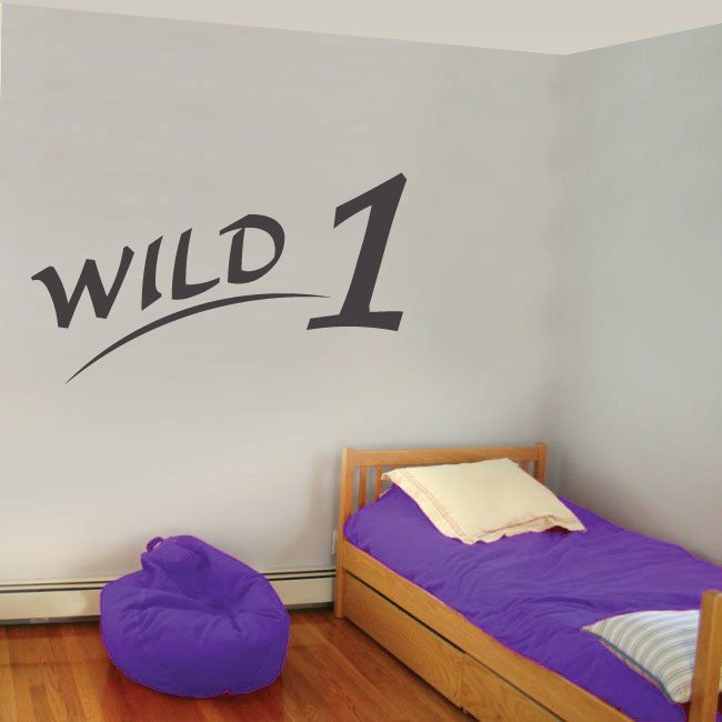 Wild 1 wall decal with stylized WILD lettering and number 1