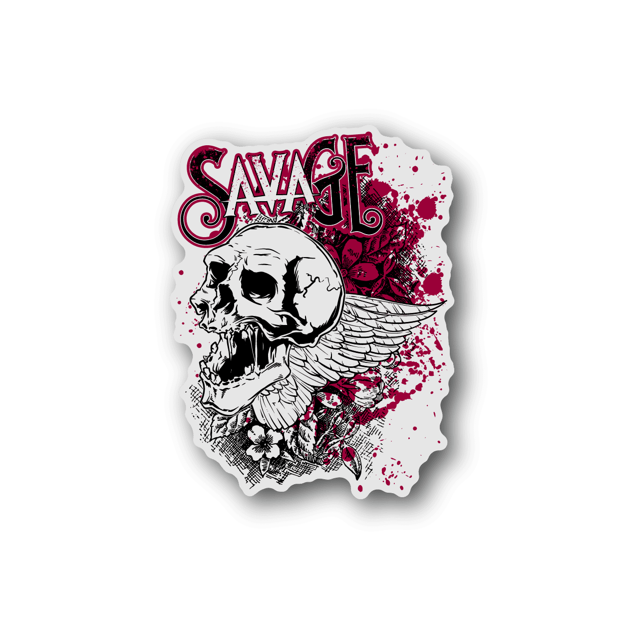 Image of Winged Skull Savage Sticker