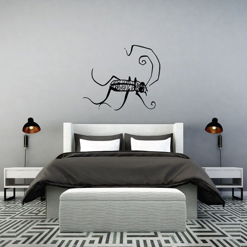 Cricket antenna wall decal with black line-art cricket and antenna accents