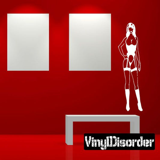 Image of Woman in Cupless Lingerie Decal