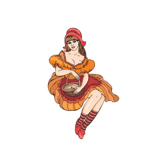 Image of Woman with Basket Sticker