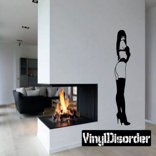 Image of Woman with Crossed Arms in Lingerie Decal