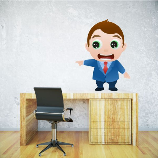 Image of Worried Cartoon Businessman Wall Decal - Vinyl Sticker - Car Sticker - IDCOLOR015