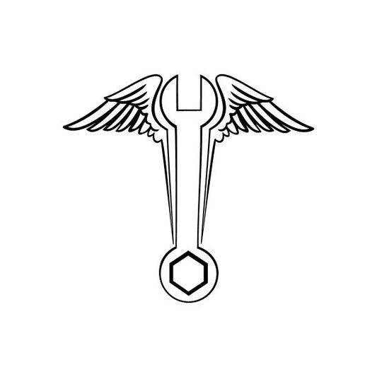 Image of Wrench with Wings Decal