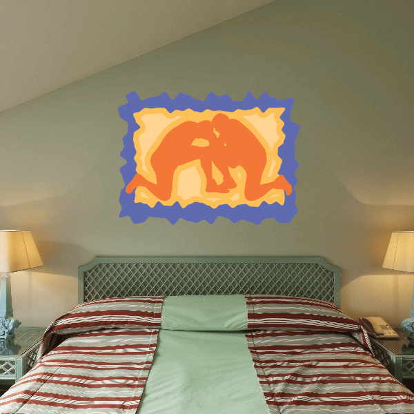 Image of Wrestling Wall Decal - Vinyl Sticker - Car Sticker - Die Cut Sticker - CDScolor0005