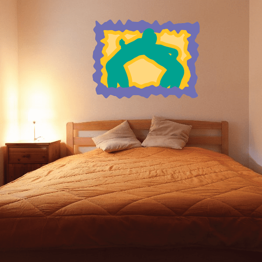 Image of Wrestling Wall Decal - Vinyl Sticker - Car Sticker - Die Cut Sticker - CDScolor0010