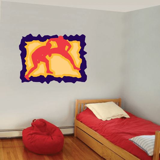 Image of Wrestling Wall Decal - Vinyl Sticker - Car Sticker - Die Cut Sticker - CDScolor0011