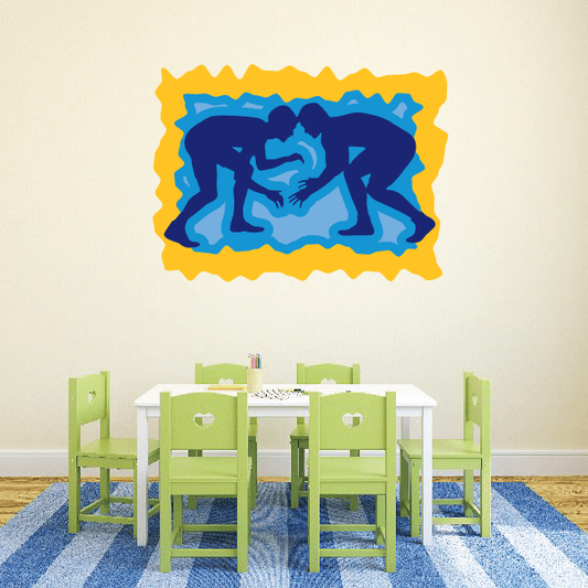 Image of Wrestling Wall Decal - Vinyl Sticker - Car Sticker - Die Cut Sticker - CDScolor0013