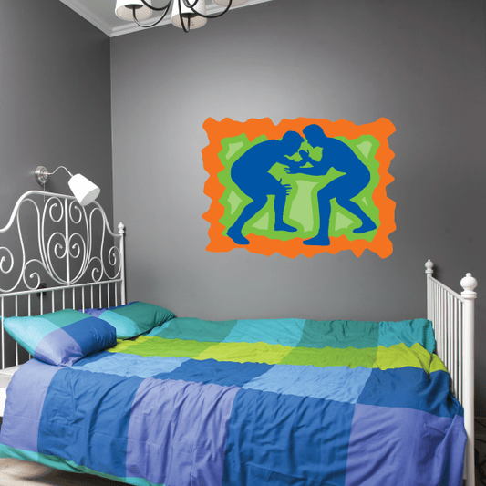 Image of Wrestling Wall Decal - Vinyl Sticker - Car Sticker - Die Cut Sticker - CDScolor0020