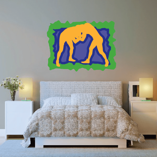 Image of Wrestling Wall Decal - Vinyl Sticker - Car Sticker - Die Cut Sticker - CDScolor0021