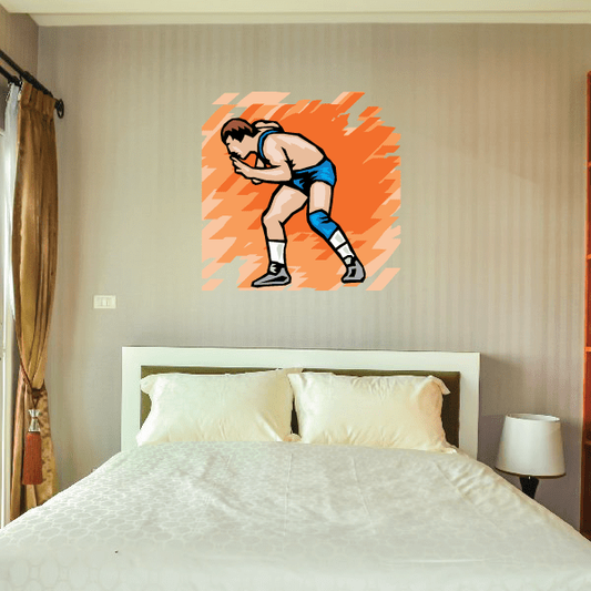 Image of Wrestling Wall Decal - Vinyl Sticker - Car Sticker - Die Cut Sticker - SMcolor004
