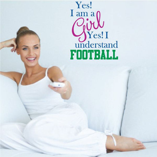 Image of Yes I Am a Girl Wall Decal - Vinyl Decal - Car Decal - Vdcolor005