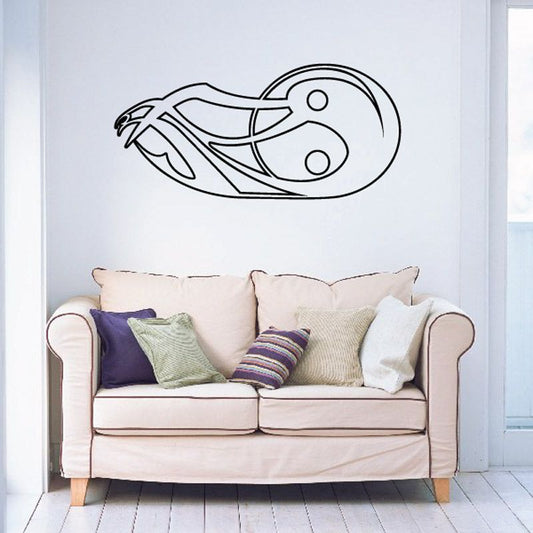 Image of Yinyang Yin Yang Twisted Ghost Flames Car Decal - Vinyl Decal - Wall Decal - CF238