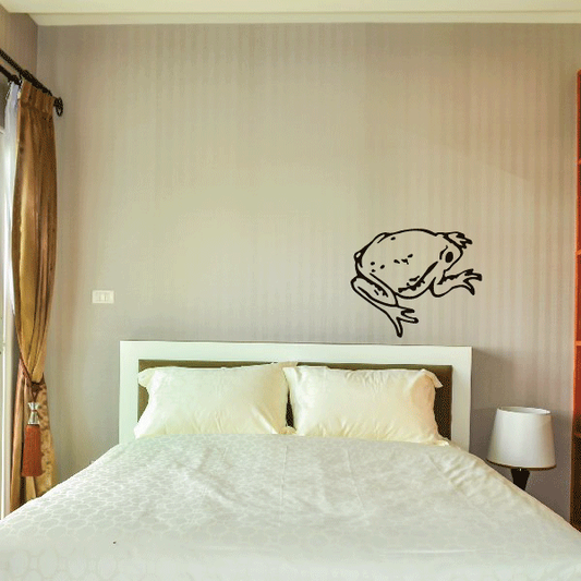 Toad wall decal with outlined youthful toad design
