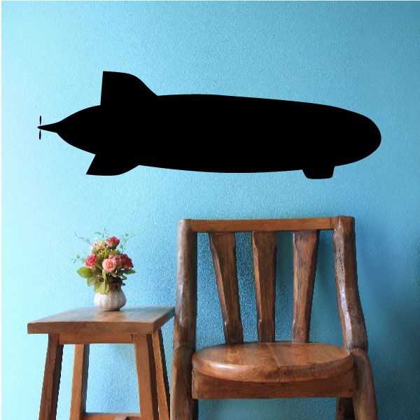 Black zeppelin airship silhouette decal