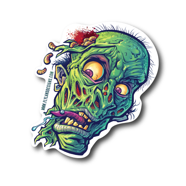Image of Zombie Head Vinyl Sticker