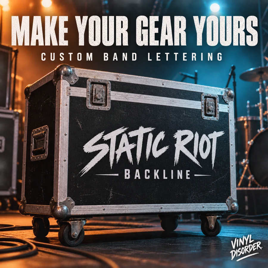Gear & case lettering example