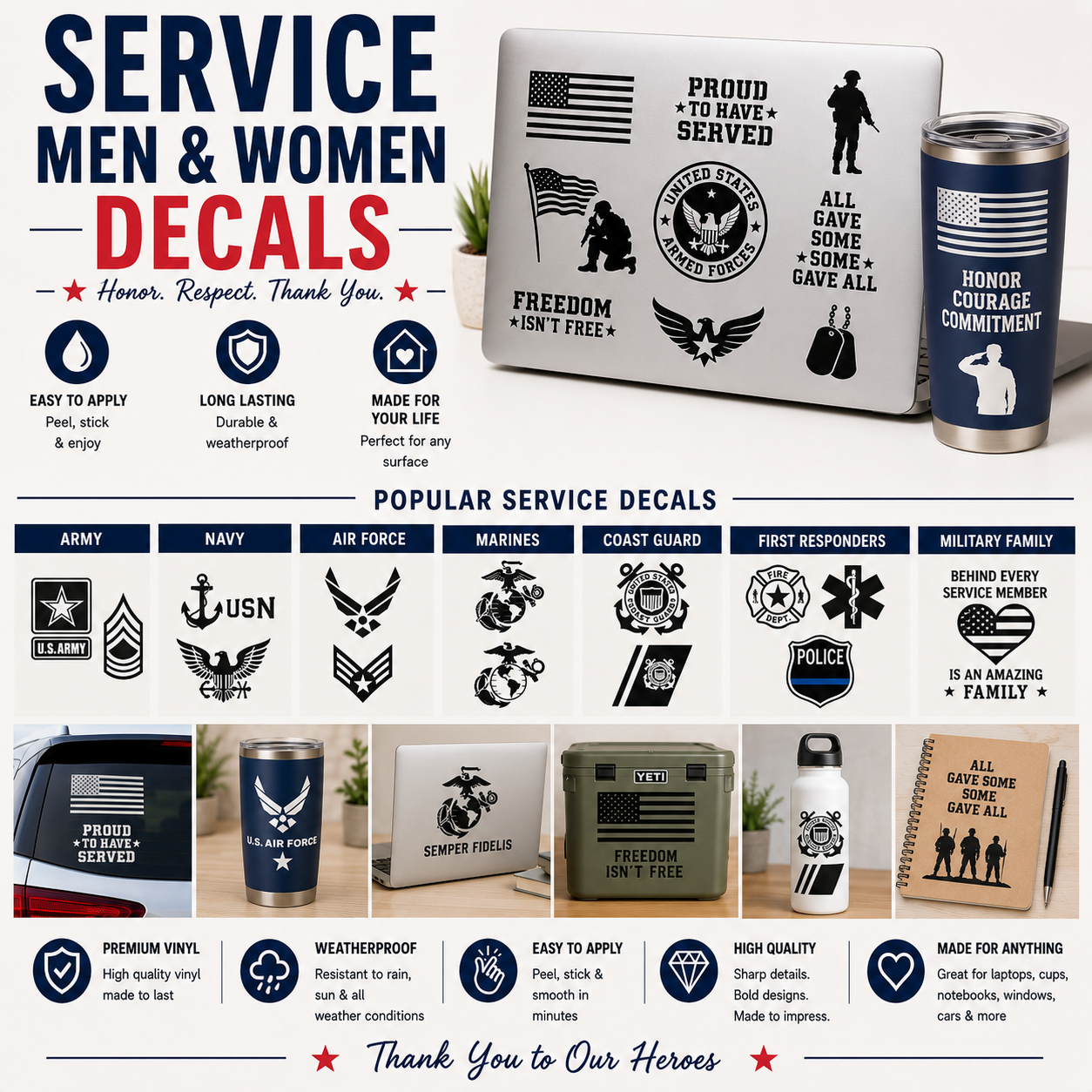 Service Men and Women Decals