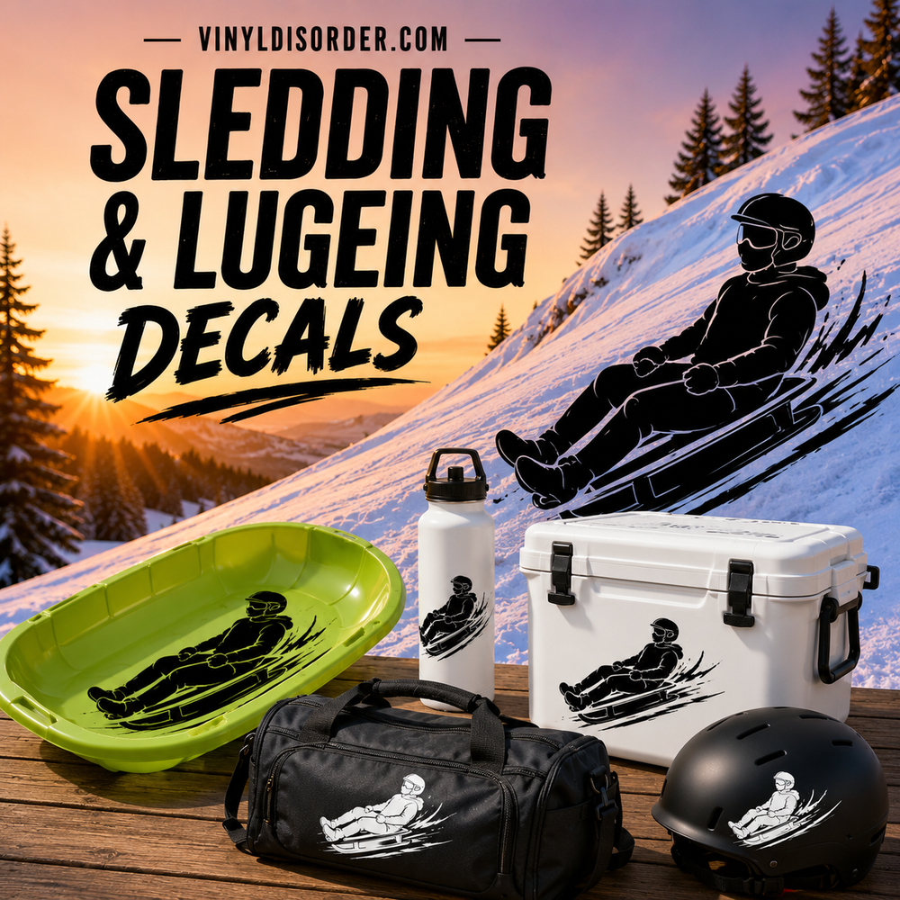 Sledding and Lugeing Decals