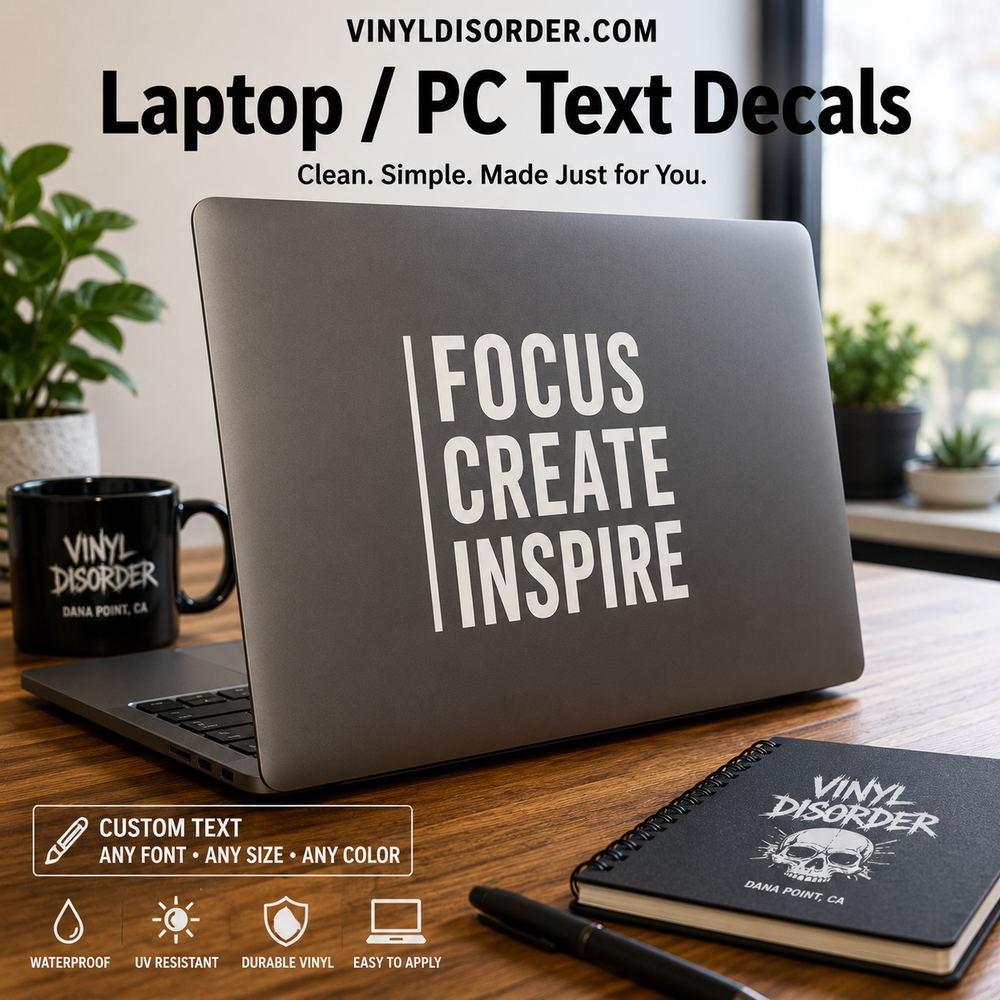 Laptop/PC Text Decals