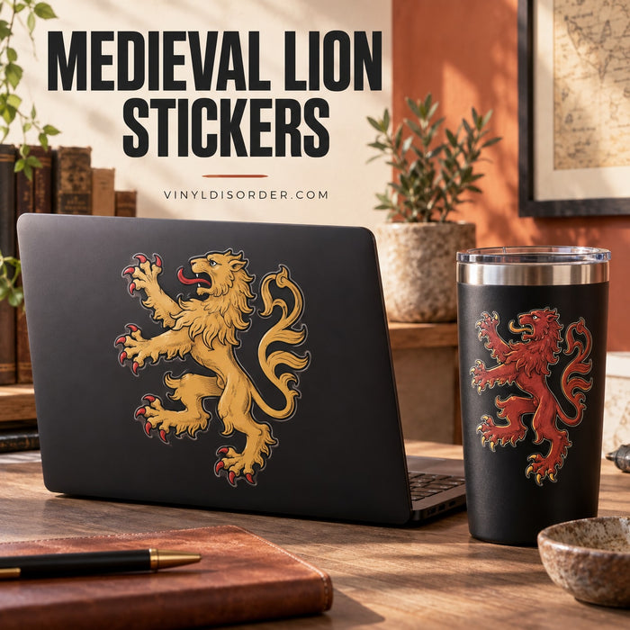 Medieval Lion Stickers