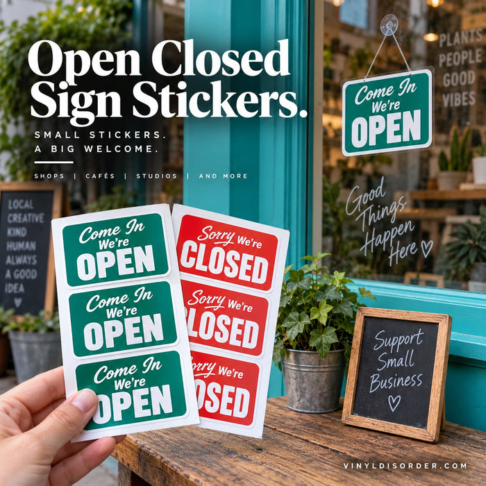 Open Closed Sign Stickers