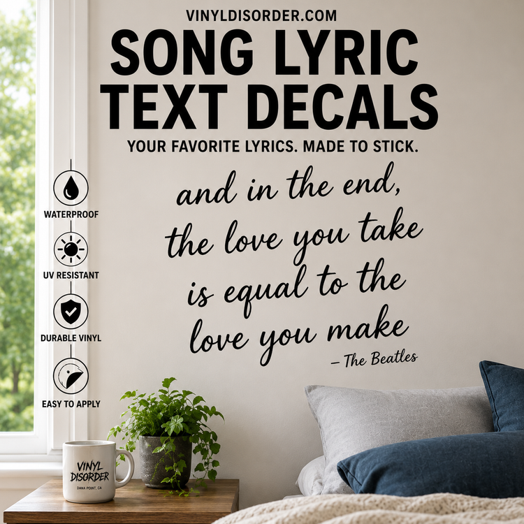 Song Lyrics Text Decals