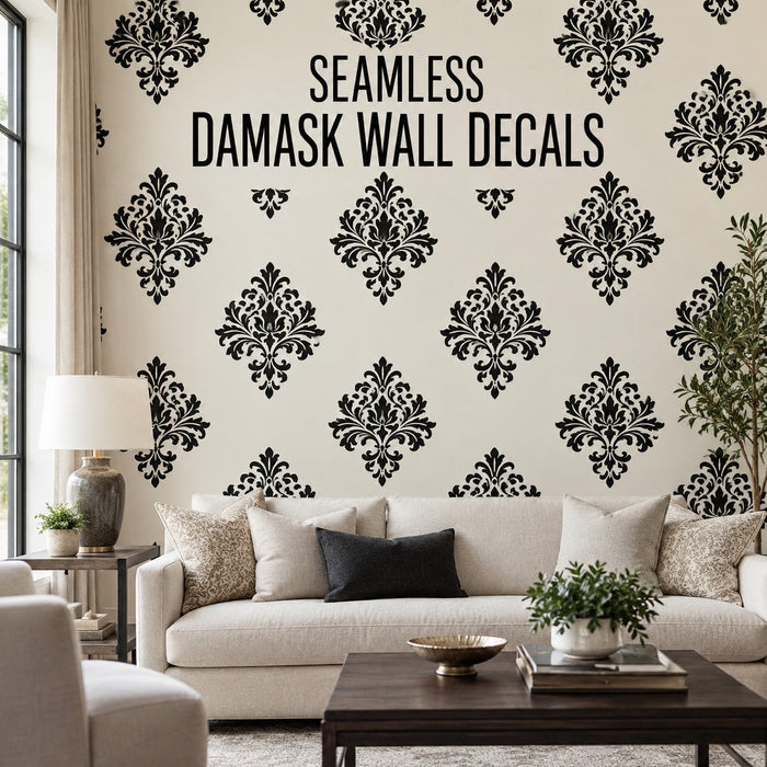 Seamless Damask Wall Decals