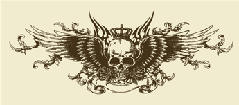 Winged Skull Decals
