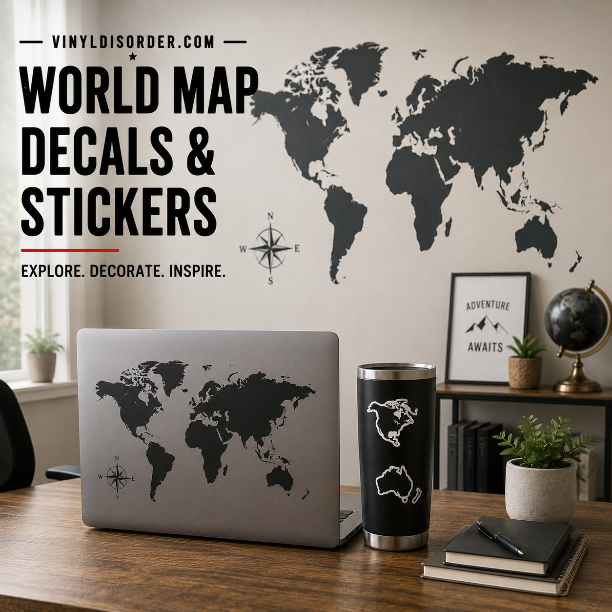 World Map Decals and Stickers – Vinyl Disorder