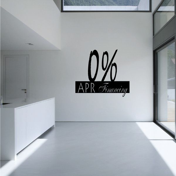 Image of 0% APR Financing Wall Decal - Vinyl Decal - Car Decal - Business Sign - MC180