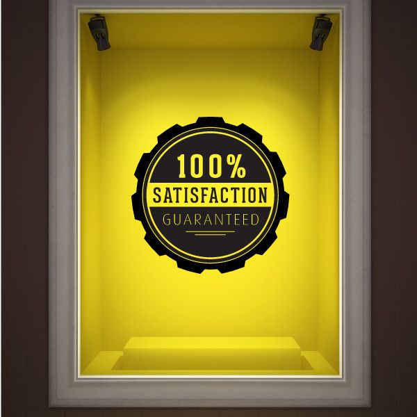 Image of 100% Satisfaction Guaranteed Qualitybusinesssign Wall Decal - Vinyl Decal - Car Decal - Id022