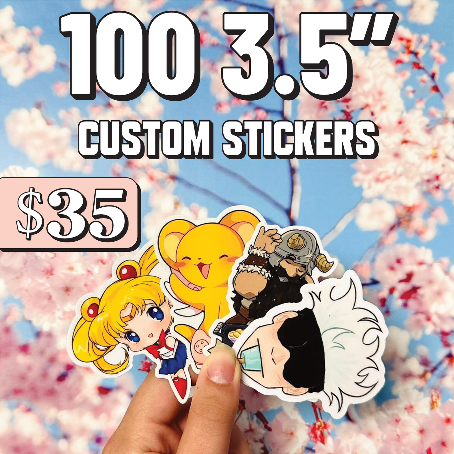 100 - 3.5" Custom Vinyl Stickers