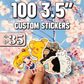 100 - 3.5" Custom Vinyl Stickers