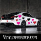 216 Heart Hearts Wall Decal Kit - Vinyl Decal - Car Decal - Many Sizes Available.