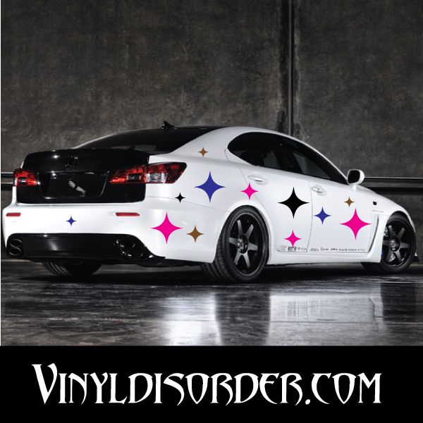 216 Starbursts Wall Decal Kit - Vinyl Decal - Car Decal - Many Sizes Available.