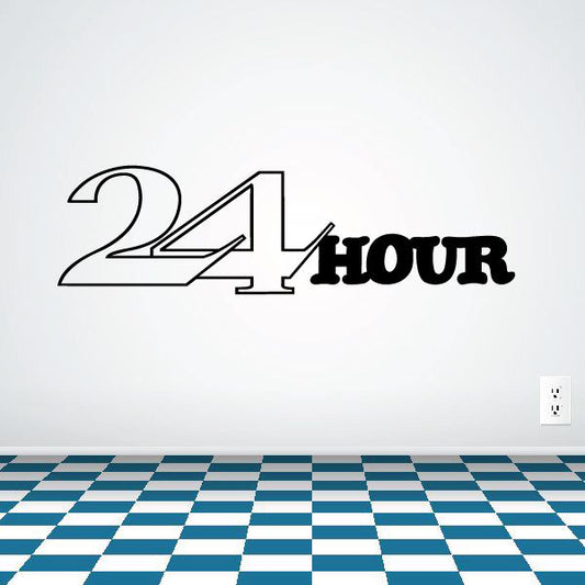 Image of 24 Hour Wall Decal - Vinyl Decal - Car Decal - Business Sign - MC483