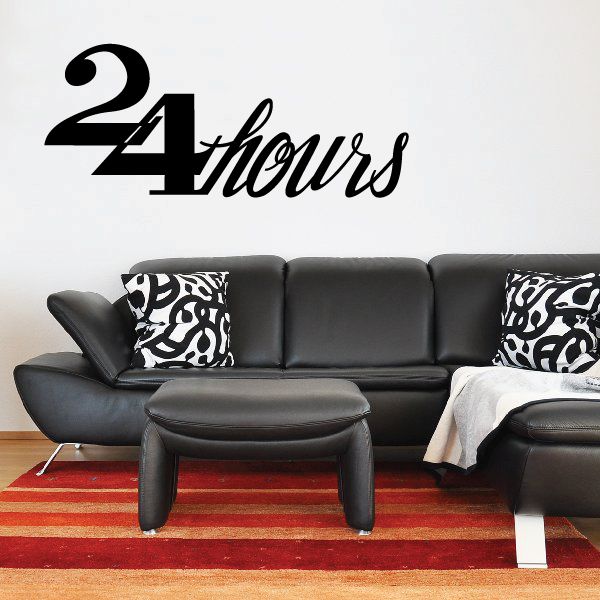 Image of 24 Hours Wall Decal - Vinyl Decal - Car Decal - Business Sign - MC482